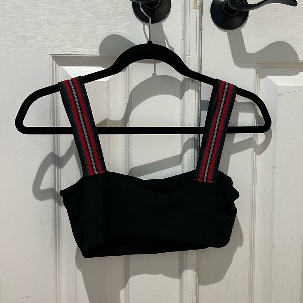 Black crop top and skirt
